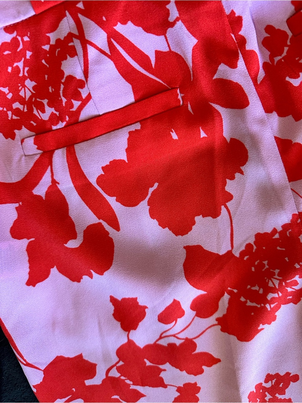 Halogen x Atlantic-Pacific Floral Wide Leg Pants Pink Red High Rise Size 4 - Picture 11 of 13